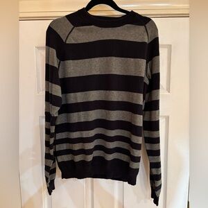 BKE Navy Blue and Grey Striped Crew neck Sweater. Vintage.